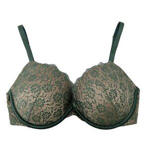 Victorias Secret Push Up Bra Size 32DD Green Lace‎ Dream Angels
